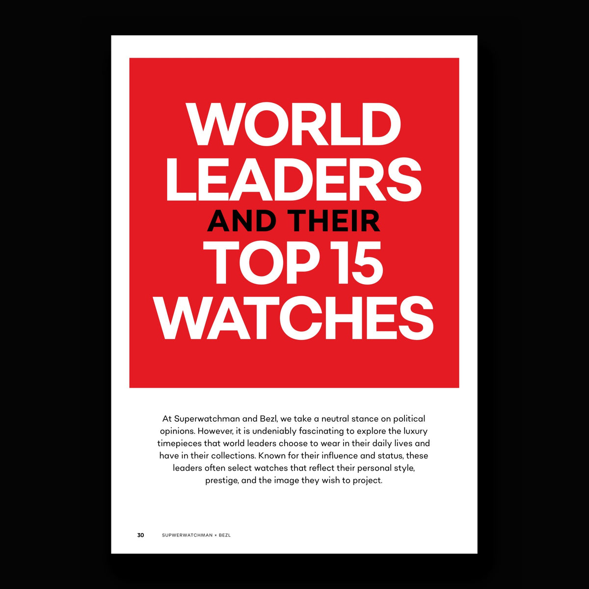 World Leaders and Their Top 15 Watches